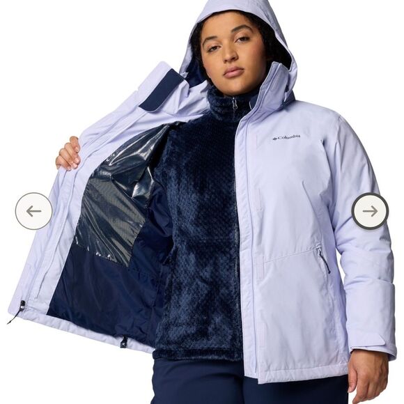 Columbia Bugaboo III Fleece Interchange 3-in-1 Jacket Women's large purple blue - Picture 1 of 13